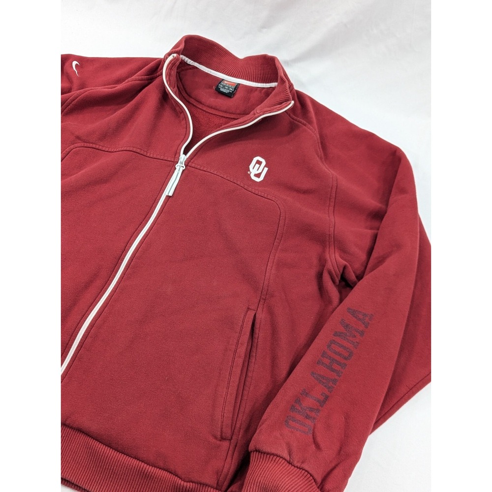 Vintage Nike Team Oklahoma Sooners Zip Sweatshirt Pullover Men XL Red Heavy